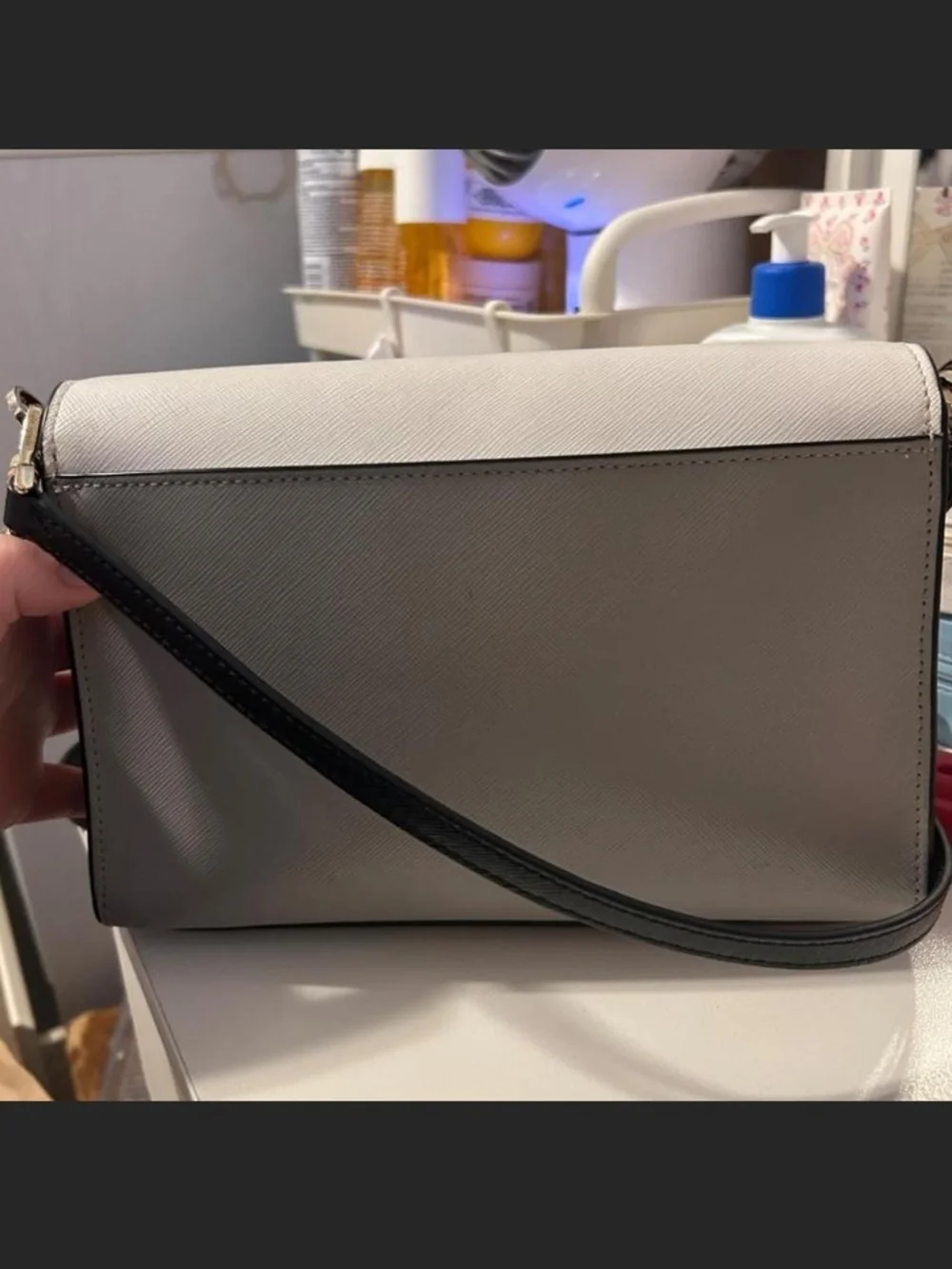 kate spade White Saffiano Crossbody Bag with Matching Card Wallet